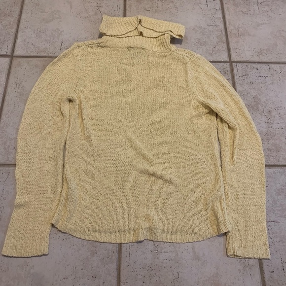 Northern Traditions Cowl Neck Sweater - Yellow Knit - Size Small - Picture 3 of 5